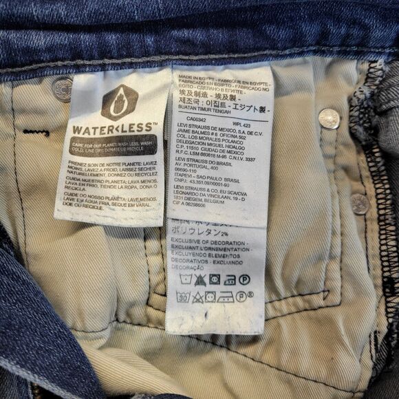 Levis Vintage‎ 511 Slim Fit BIG E Premium Stretch Blue Jeans Men’s 34X34 fits 32 - Picture 7 of 16